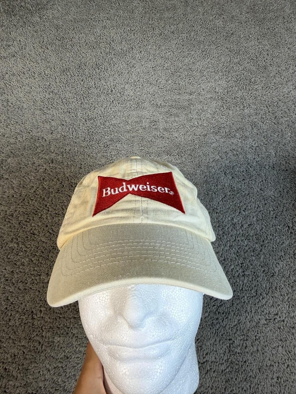 Budweiser Hat Cap Strap Back Mens One Size Beige NASCAR Racing Chase Dale Jr